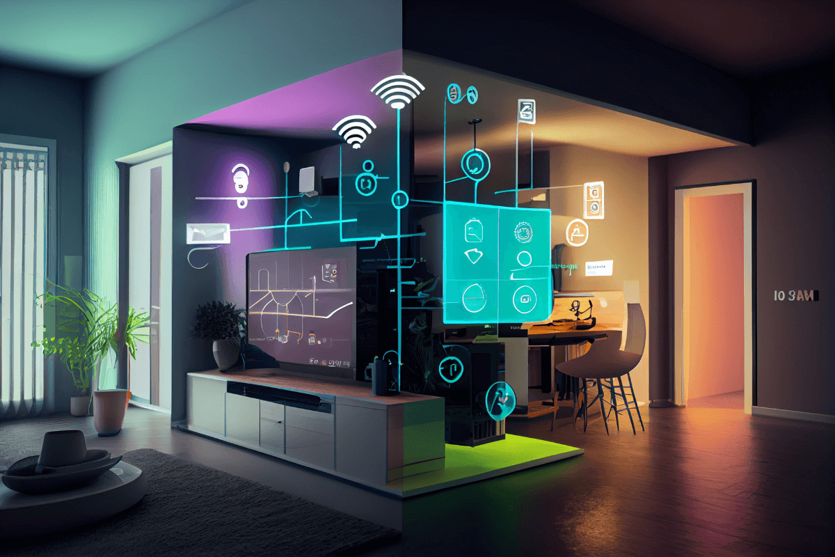 A graphic image showing a home network setup in order to depict the Secure Your Home Office Network concept